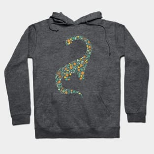 Floral Brontosaurus in Orange + Teal Hoodie